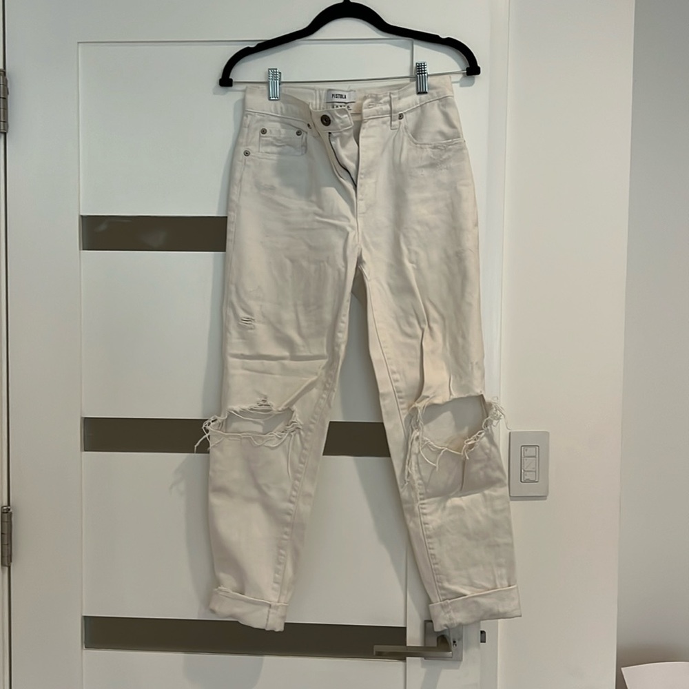 Pistola white ripped jeans